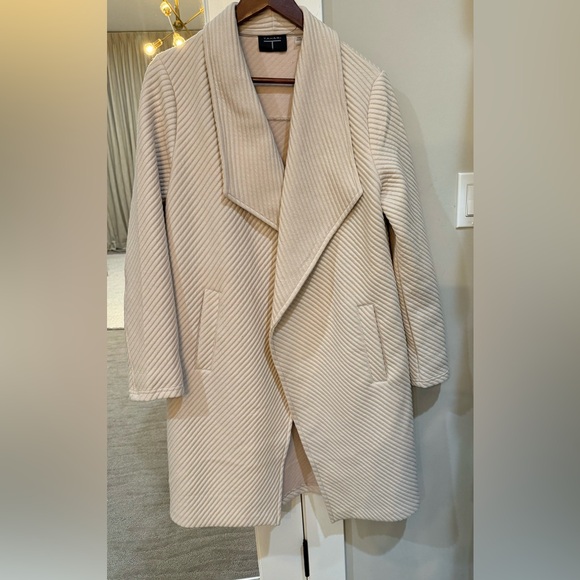 T Tahari Ottoman Waterfall Knit Topper in Bone Size Medium NWOT - Picture 2 of 6